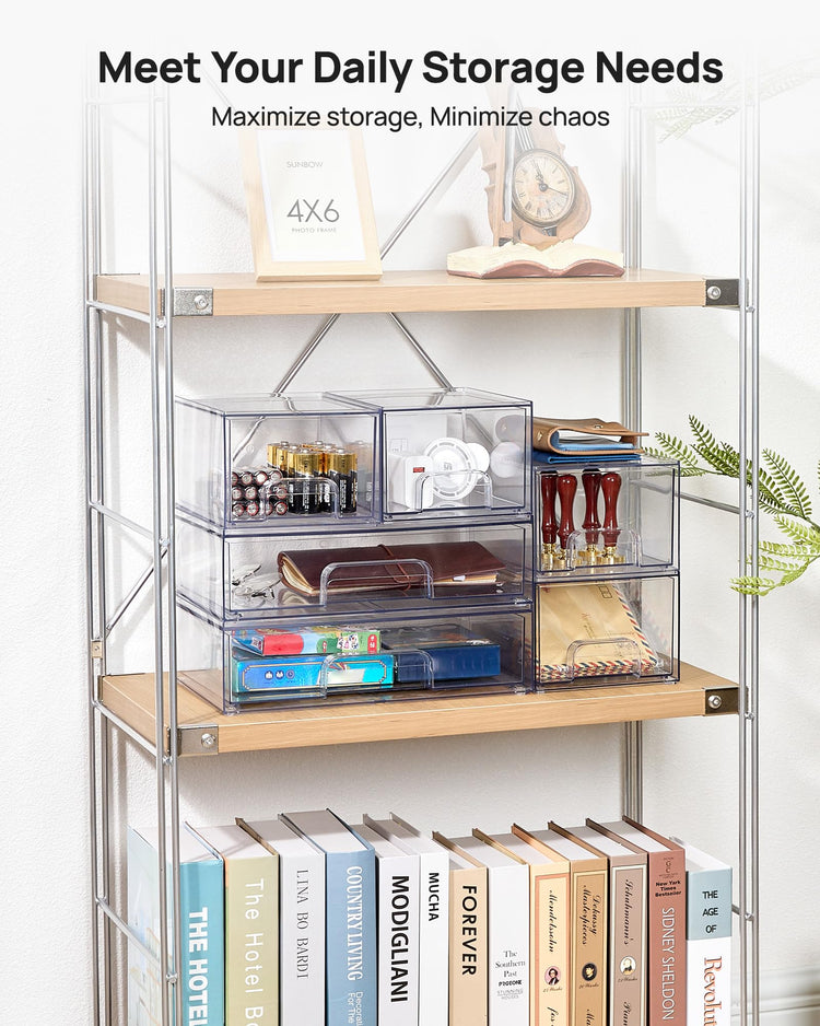Clear Stackable Storage Drawers Set of 6 (6 Count)