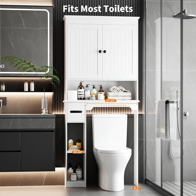 23.6 Inches Wide Toilet Rack with Over The Toilet Storage Cabinet
