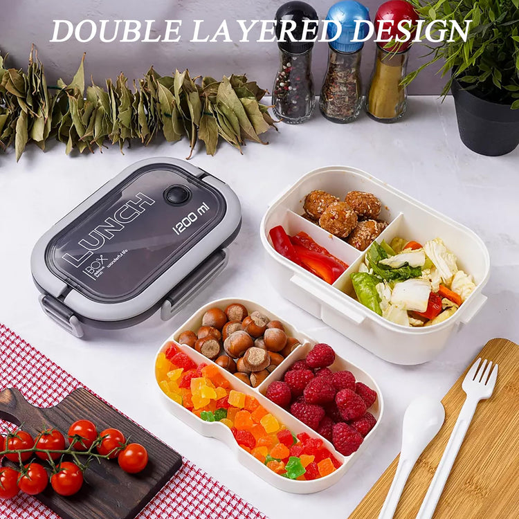 Double Layer Bento Box with Cutlery