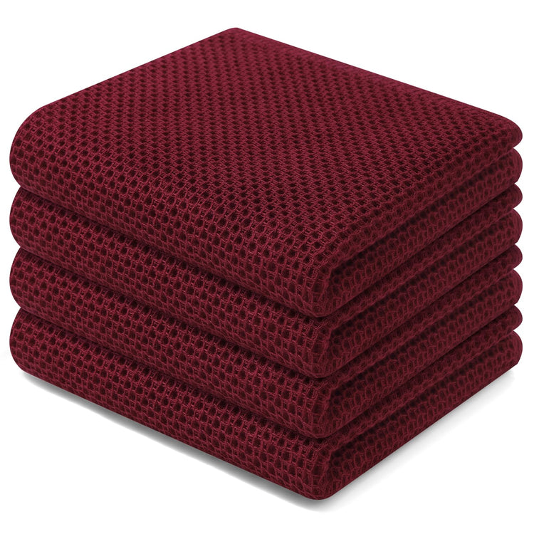 100% Cotton Waffle Weave Kitchen Dish Towels 4 (4 Count)