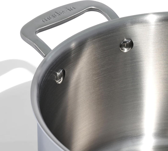 Made In Cookware - 8 Quart Stainless Steel Stock Pot With Lid - 5 Ply Stainless Clad - Professional Cookware - Crafted in Italy - Induction Compatible - Nestoria