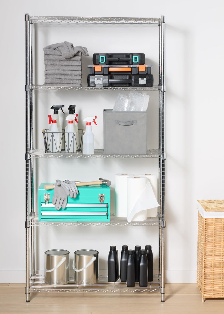 5 Shelf Adjustable Heavy Duty Steel Wire Rack
