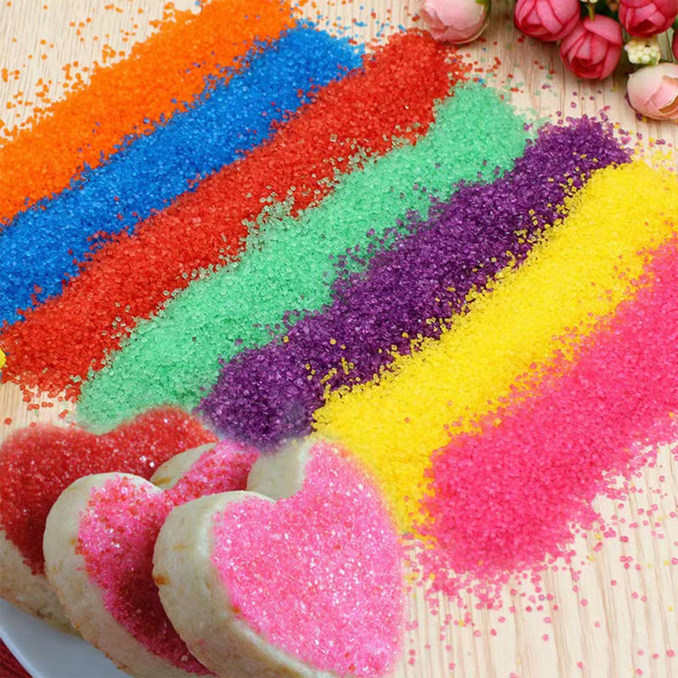 4 Colors Sanding Sugar for Baking Edible Sparkling Coarse Sugar Crystals Sprinkles for Baking Cake Cookie Cupcake Topper Ice Cream Decoration Supplies（Blue Orange Gold White）