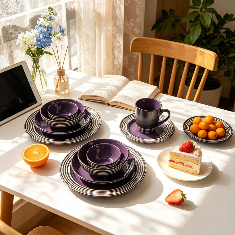 HomeVss 48 Piece Dinnerware Set