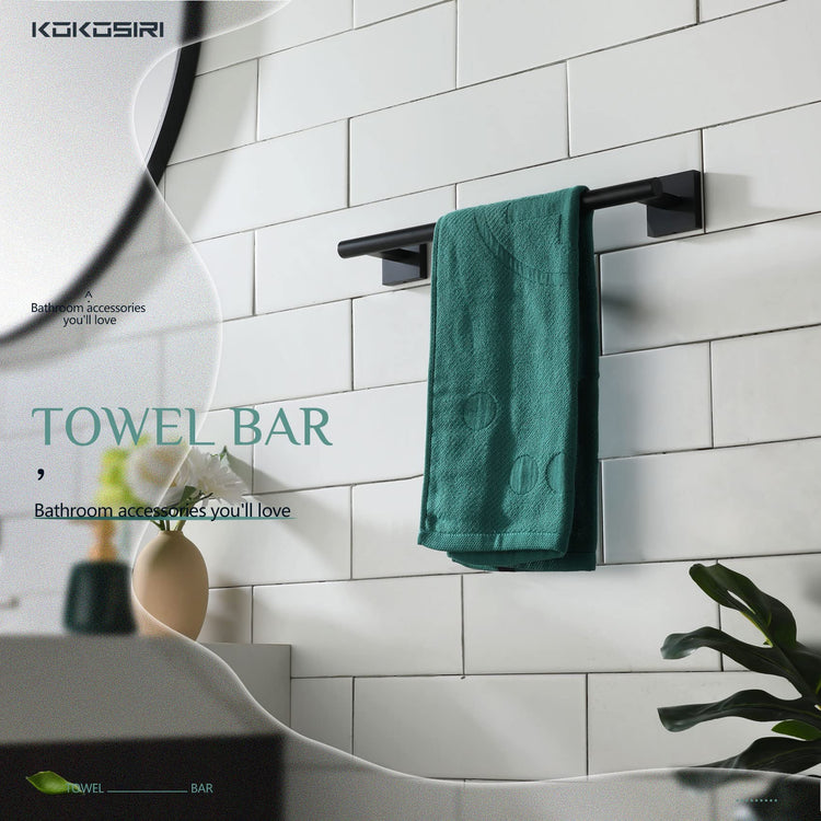 Bathroom Towel Bars 12 Inch Towel Ring Matte Black 30CM Hand Towel Holder for Bath Kitchen Wall Stainless Steel B4005BK