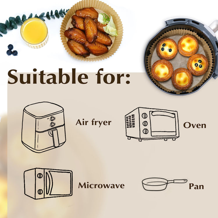 Air Fryer Disposable Paper Liners 50pcs 7.9 inch Square Parchment Paper Liner for Baking Roasting Fit 5