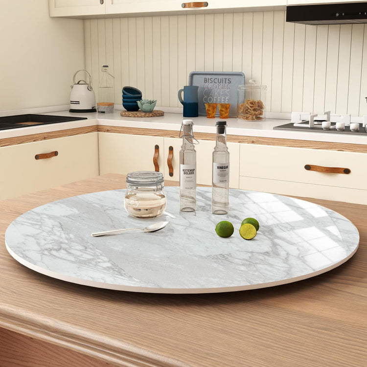31.5" Lazy Susan for Table Top Tempered Glass Rotating Serving Tray for Dining Table