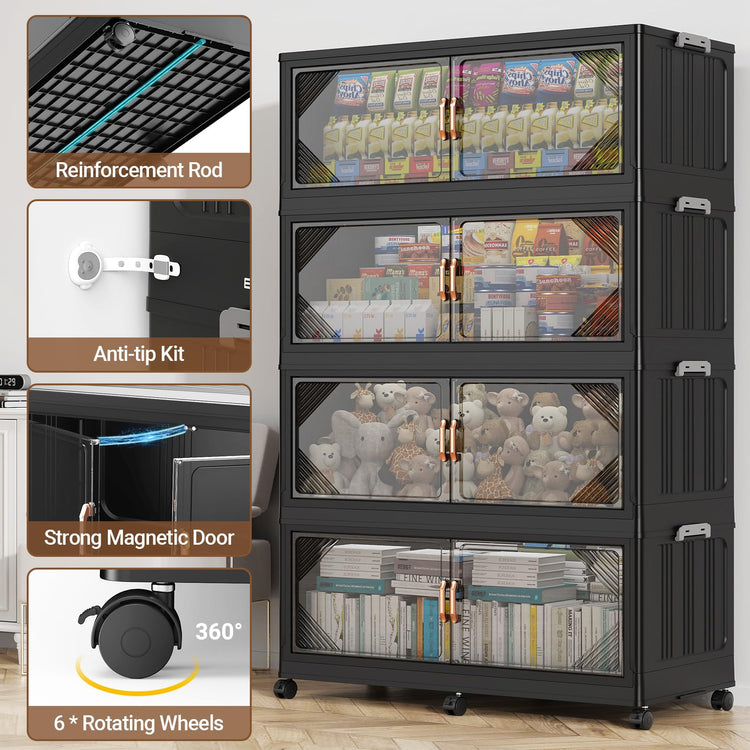V60 660QT Plastic Stackable Storage Bins with Lid (3 Count)