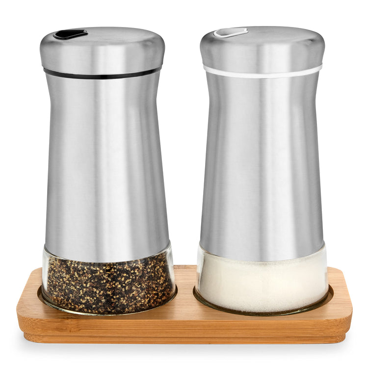 Salt and Pepper Shakers set with Adjustable Pour Holes