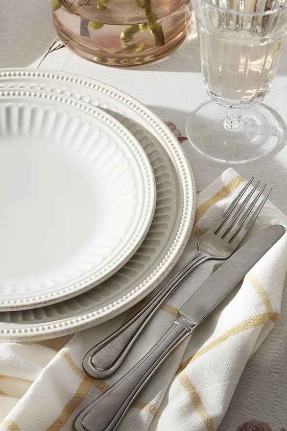 Lenox 895721 French Perle Groove Dinner Plates, Set Of 4