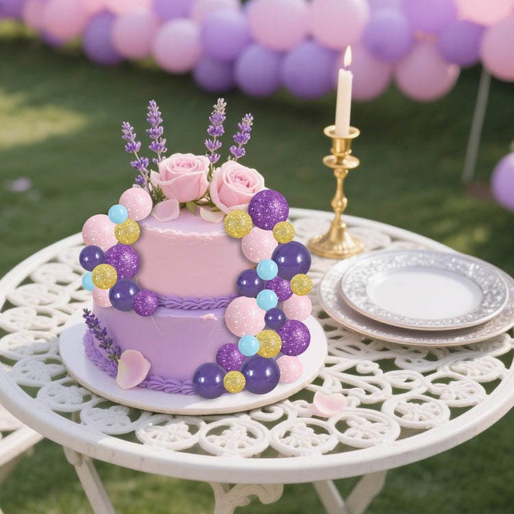 40 Pcs Foam Ball Cake Toppers with Sticks Mini Cake Decorations for Birthdays (40 Count)