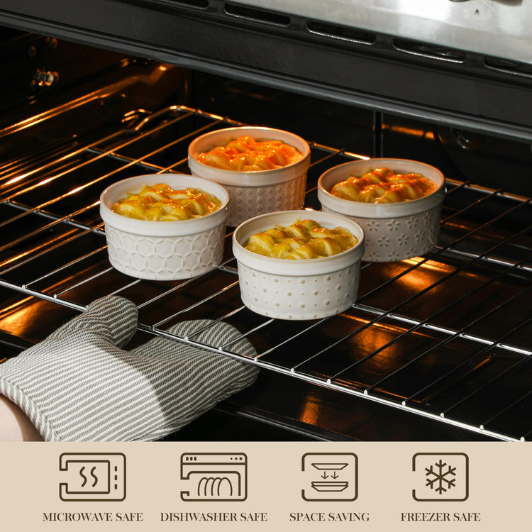 8 oz Ceramic Ramekins Set of 4