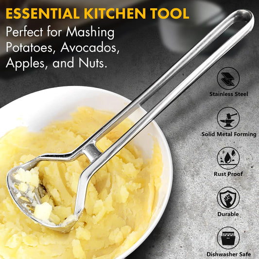 QAP Stainless Steel Heavy Duty Potato Masher Avocado Smasher