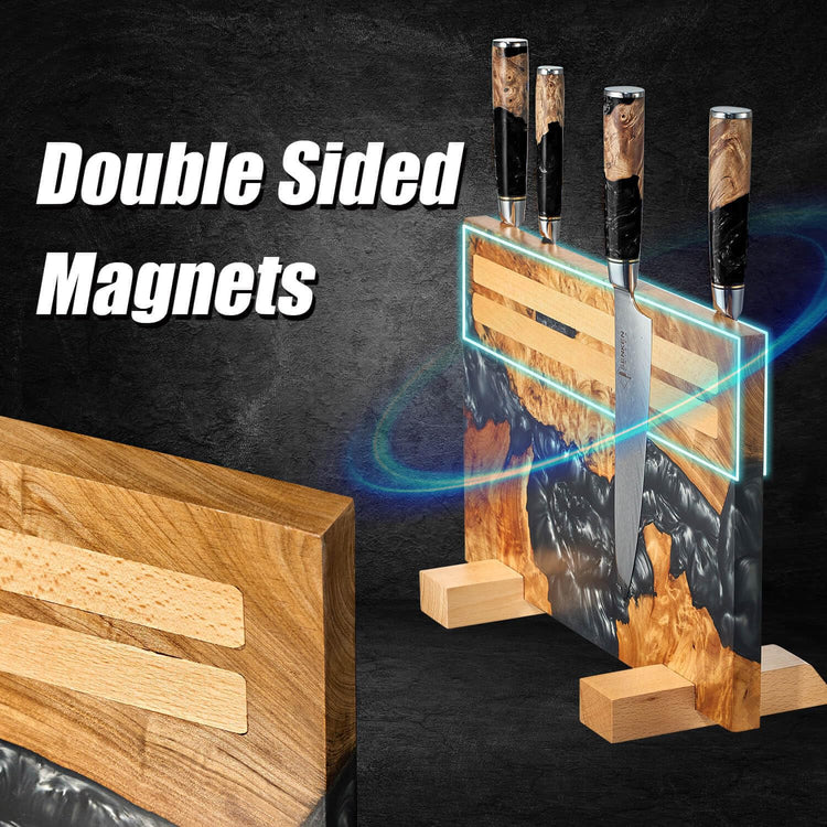 SENKEN "Black Tsunami" Extra Large Magnetic Knife Block