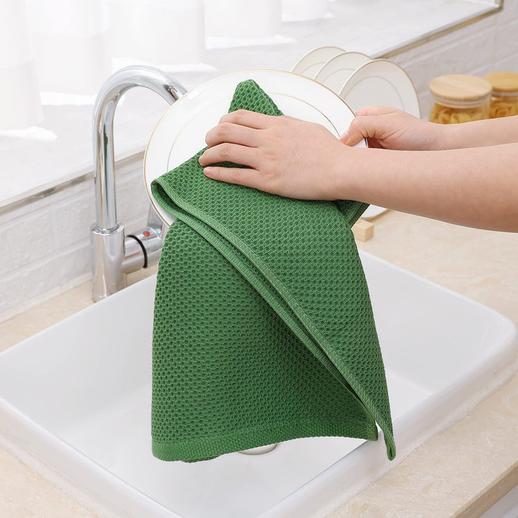 100% Cotton Waffle Weave Kitchen Dish Towels 4 (4 Count)