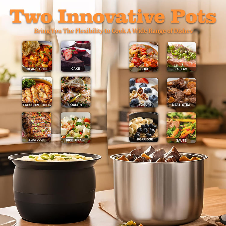 Electric Pressure Cooker 6QT Dual Pots