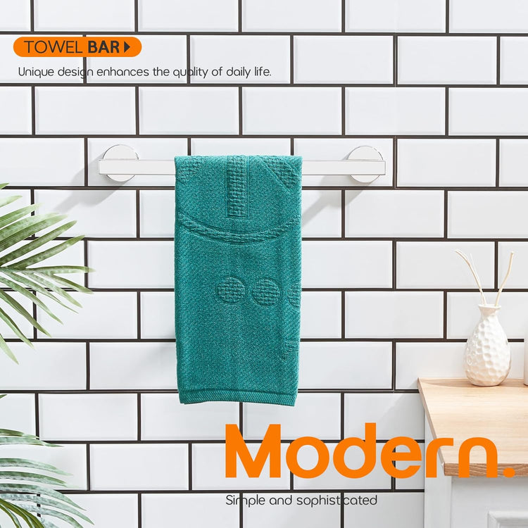 16 Inch Bathroom Towel Bar Bath Towel Rack Kitchen Towel Holder Towel Hanger Wall Mounted SUS304 Stainless Steel 2 Pack Polished Chrome AN4001CH-L16-P2