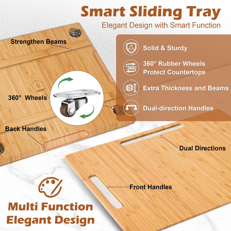 Appliance Slider for Kitchen Appliances 360° Rolling Sliding Tray for Coffee Maker Countertop