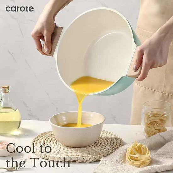 CAROTE 21-Piece Ceramic Pots and Pans Cookware Set, Non Stick Induction Cook Ware Kitchen Cooking Set Non-Toxic Health, PFAS Free