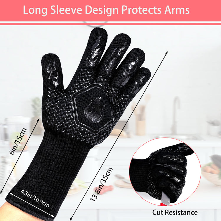 BBQ Gloves 1472F Heat Resistant Non (2 Count)