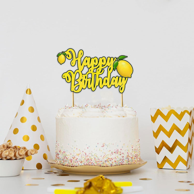 Seyal® Lemon Happy Birthday Cake Topper