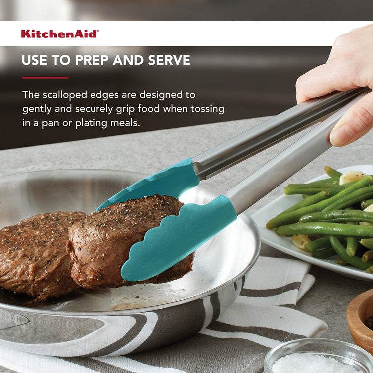 Silicone Tipped Stainless Steel Tongs