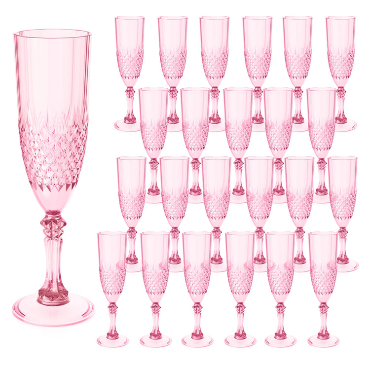 24 Pack Plastic Champagne Flutes (24 Count)