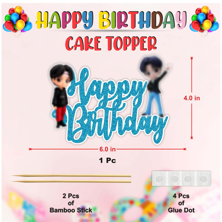 K Pop Happy Birthday Cake Topper