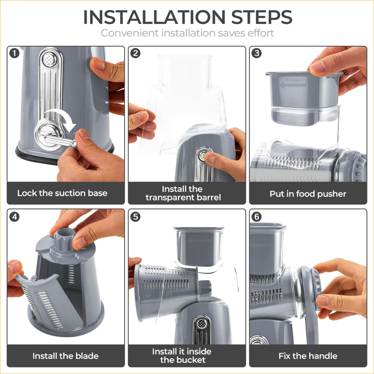 Rotary Cheese Grater 5 Blades
