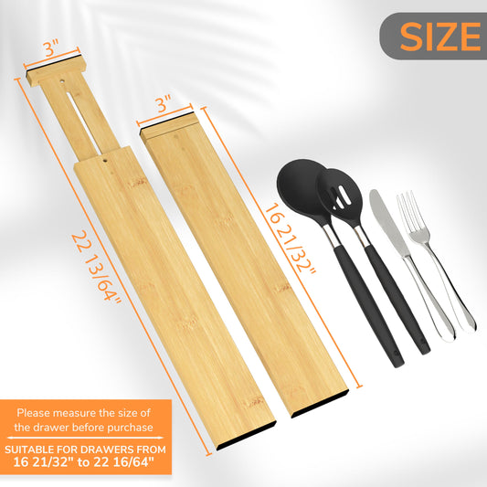 Bamboo Expandable Drawer Dividers (4 Count)