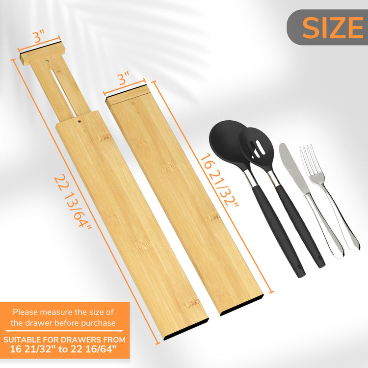 Bamboo Expandable Drawer Dividers (4 Count)