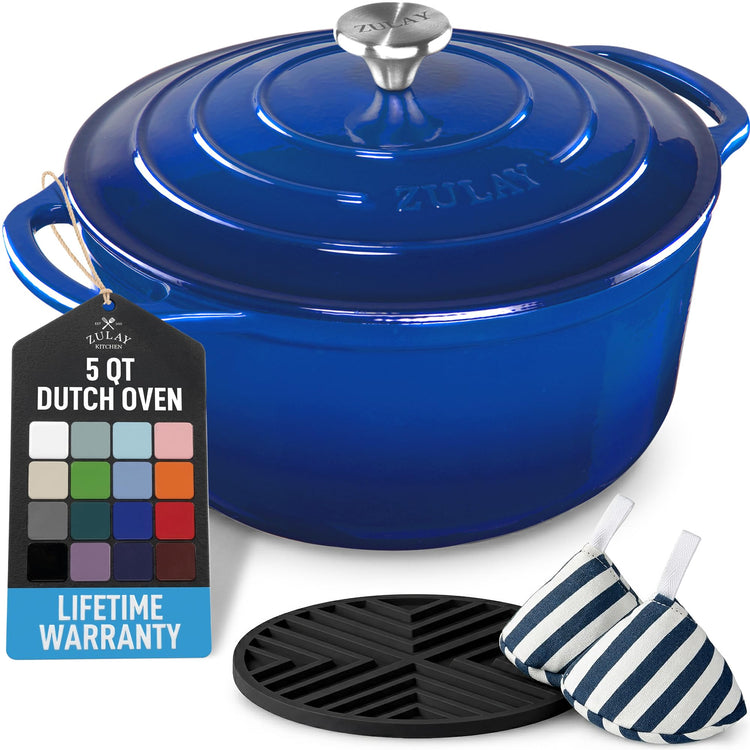 5 Quart Enameled Cast Iron Dutch Oven Pot with Lid