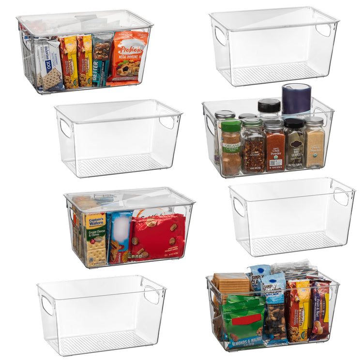 Pantry Storage Bins with Lids for Kitchen & Fridge (8 Count)