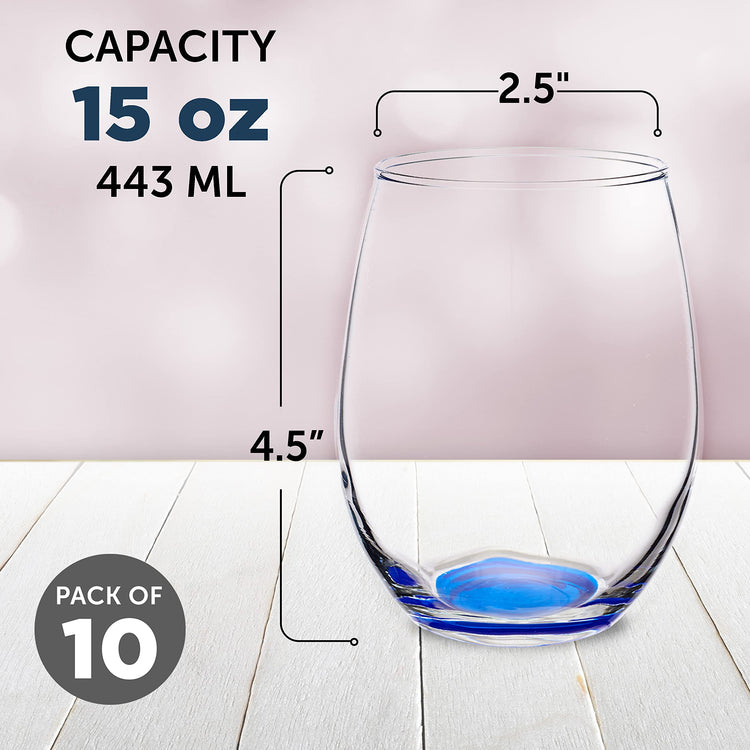 Stemless Wine Glasses in Bulk by ARC Perfection (10 Count)