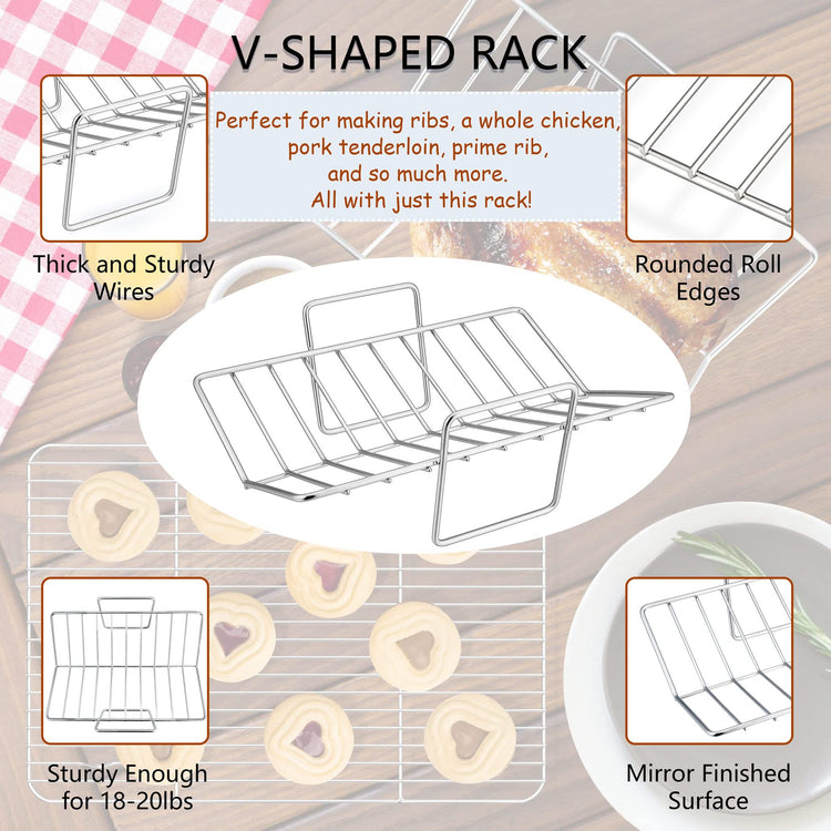 Roasting Pan with Flat Rack & V