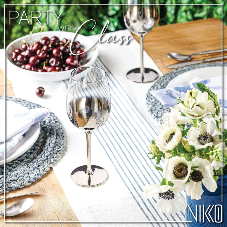 Vikko Décor Wine Glasse, 14 Oz Fancy Wine Glass With Stem For Red And White Wine, Thick And Durable Wine Glass, Dishwasher Safe, Great For Wine Tasting, Set Of 12