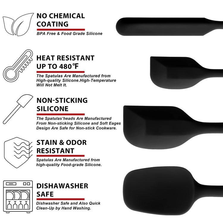 4 Piece Silicone Spatula Set (4 Count)