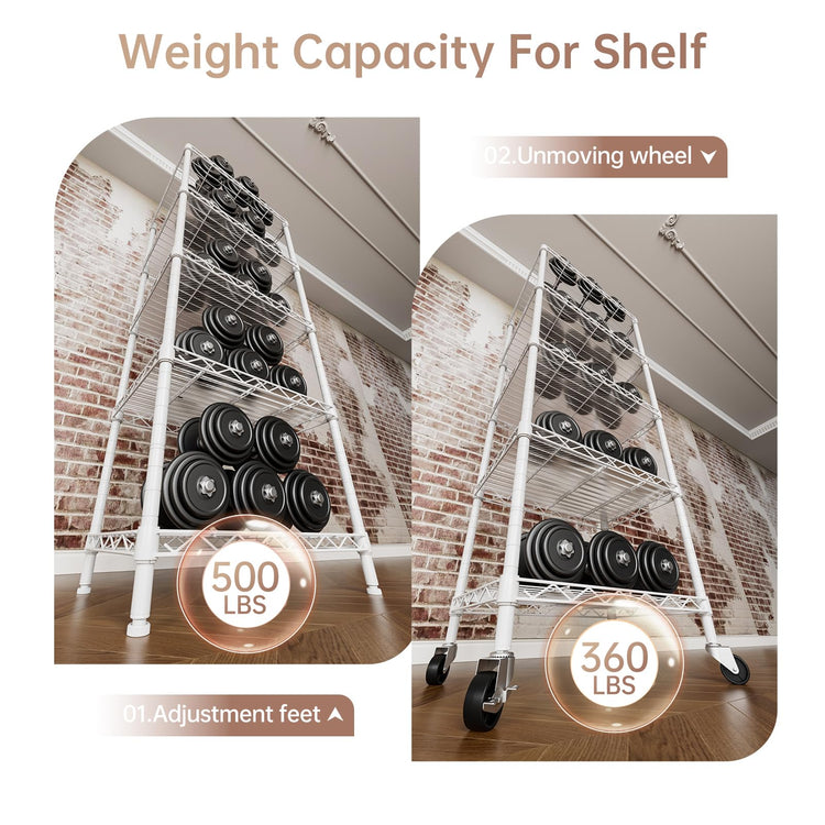 5 Small Wire Shelves Kitchen Pantry Close Home Organizers and Storage Bathroom Shelf Laundry Room Organization Adjustable Book Metal Garage Shelving Unit