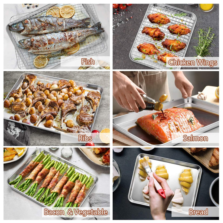16 + 12.5 + 10.4 + 9 Inch Baking Sheet & Rack