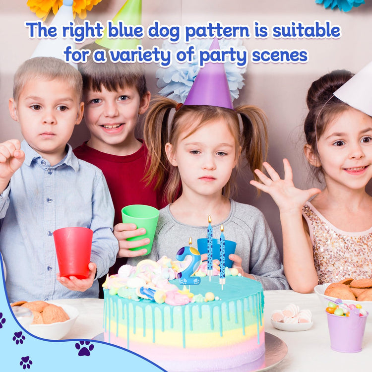 13PCS Blue Dog Paw Birthday Candles Set Cake Topper Numeral Birthday Candles for Boy Girl Dog Paw Decoration (13 Count)