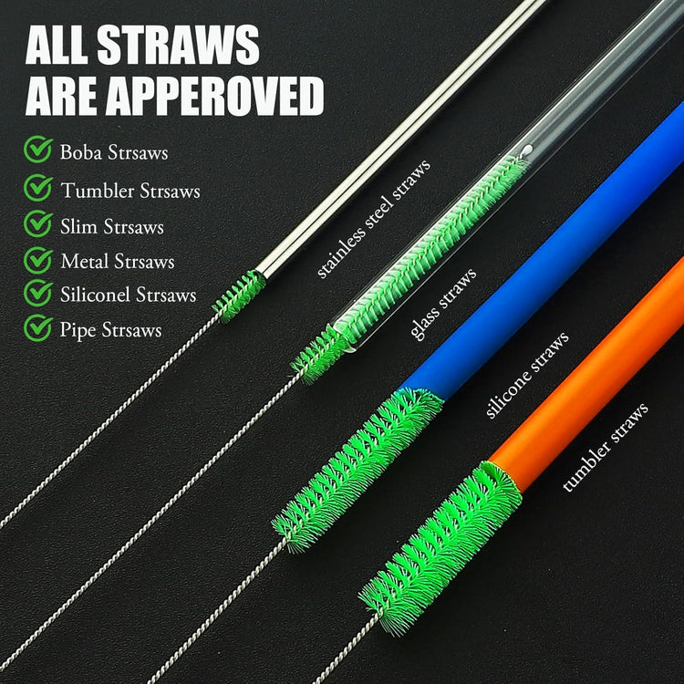 Long Straw Cleaning Brushes 10.5" Baby Bottle Cleaning Brushes,10 Different Diameter Bottle Brush,Detachable Clip Home Bottle Cleaning Brushes for Sippy Cup,Water Bottle,Teapot,Espresso Machines