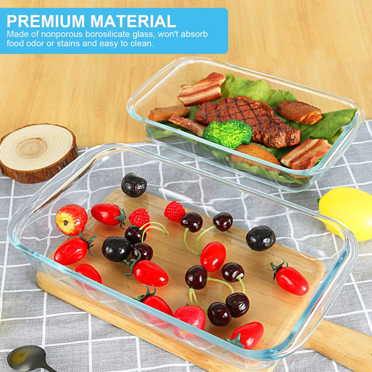 8 Pieces Glass Baking Dish with Lids (8 Count)