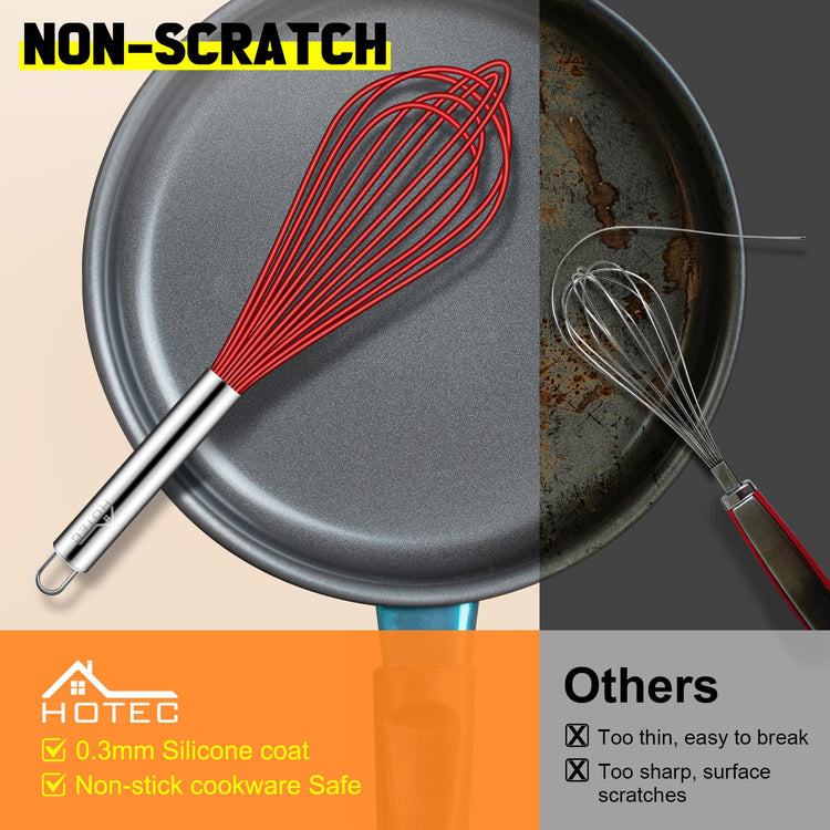 4 Pieces Silicone Whisks Set (4 Count)