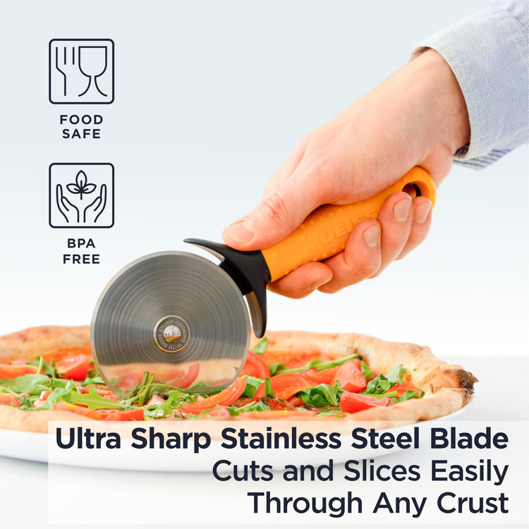 Pro Heavy Duty Pizza Cutter With Wheel Slicer
