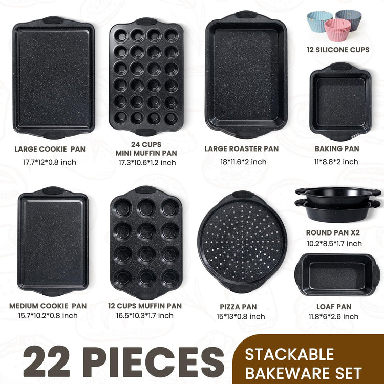 22 PCS Nonstick Baking Pans Set