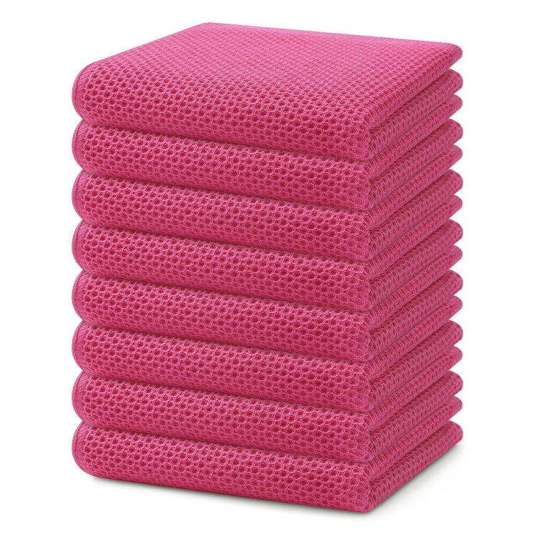 100% Cotton Waffle Weave Kitchen Dish Towels 8 (8 Count)