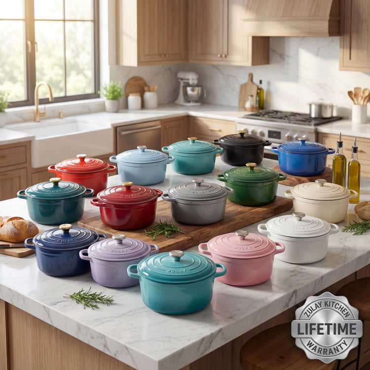 7.7 Quart Enameled Cast Iron Dutch Oven Pot with Lid