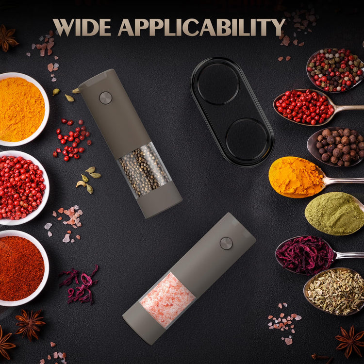 Electric Salt and Pepper Grinder Set Automatic Adjustable Coarseness Pepper Grinder Shakers Set Kitchen Products White Elephant Gift Anniversary Christmas Ideas Gifts for Men