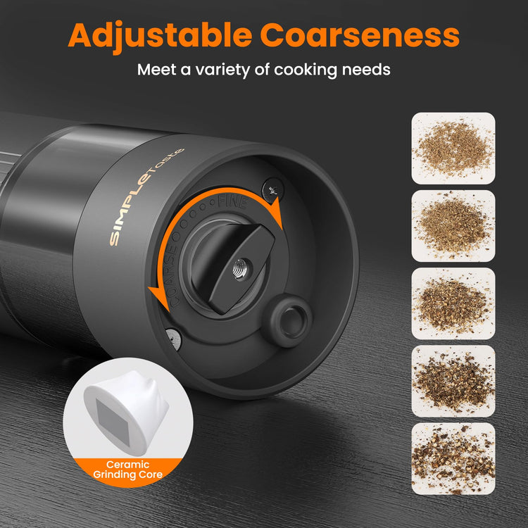 Electric Rechargeable Salt and Pepper Grinder Set (2 Count)