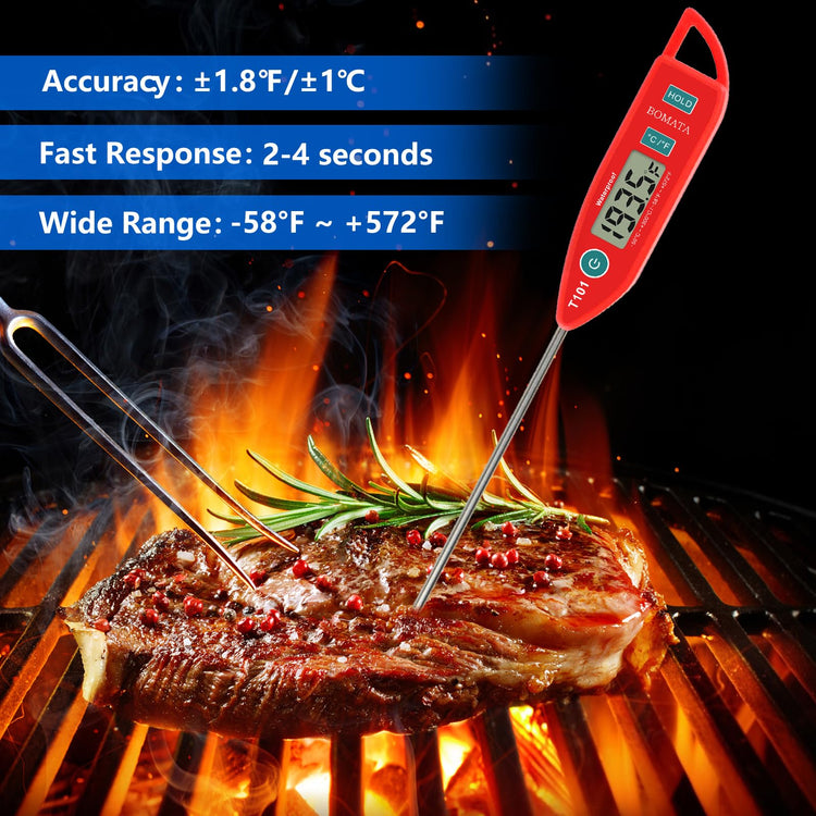 6 Pack Waterproof IPX7 Meat Thermometer (6 Count)